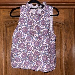 J. Crew Blue and Purple Floral Tank Top